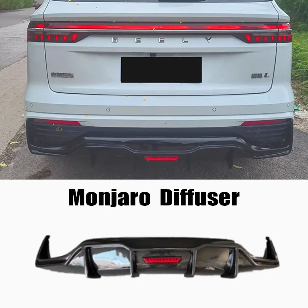 For Geely Xingyue L Monjaro 2021 2022 2023 Rear Bumper With warning lights Diffuser Splitter Chin Spoiler Bodykit