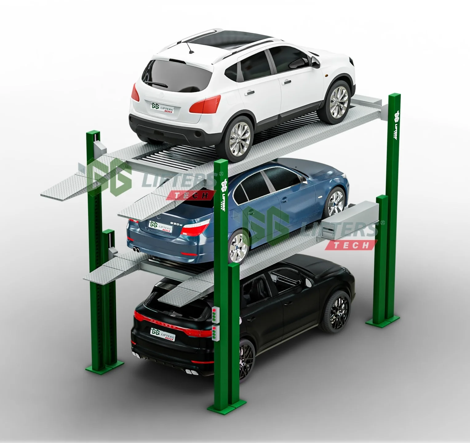 Motor Drive Mode for Car Parking Lot 3-Stair Level Triple Stacker Lift Mechanical Steel Parking Equipment