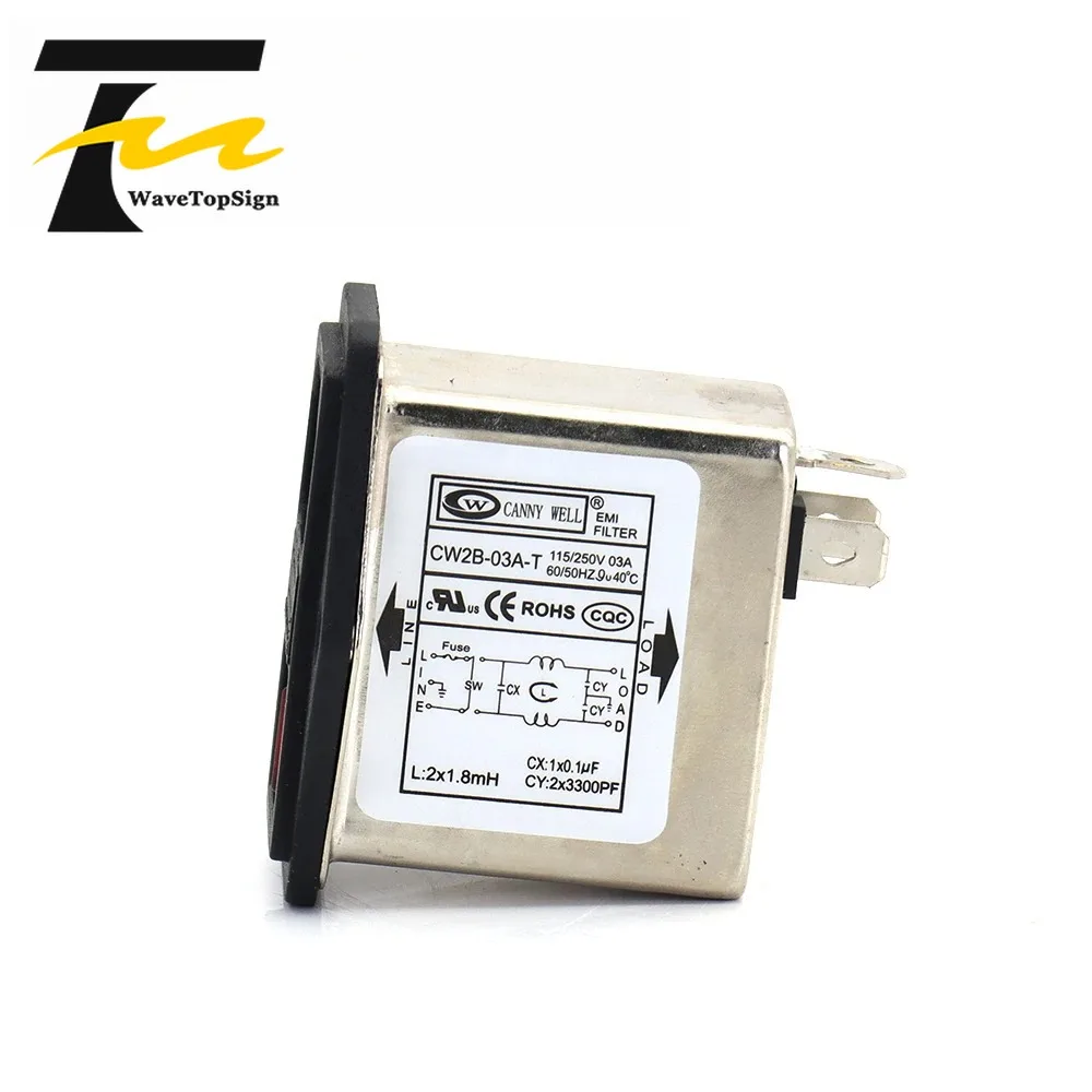 CANNY WELL EMI Power Filter Cleans Interference T Single-Phase AC220V CW2B-3A-T CW2B-6A-T CW2B-10A-T