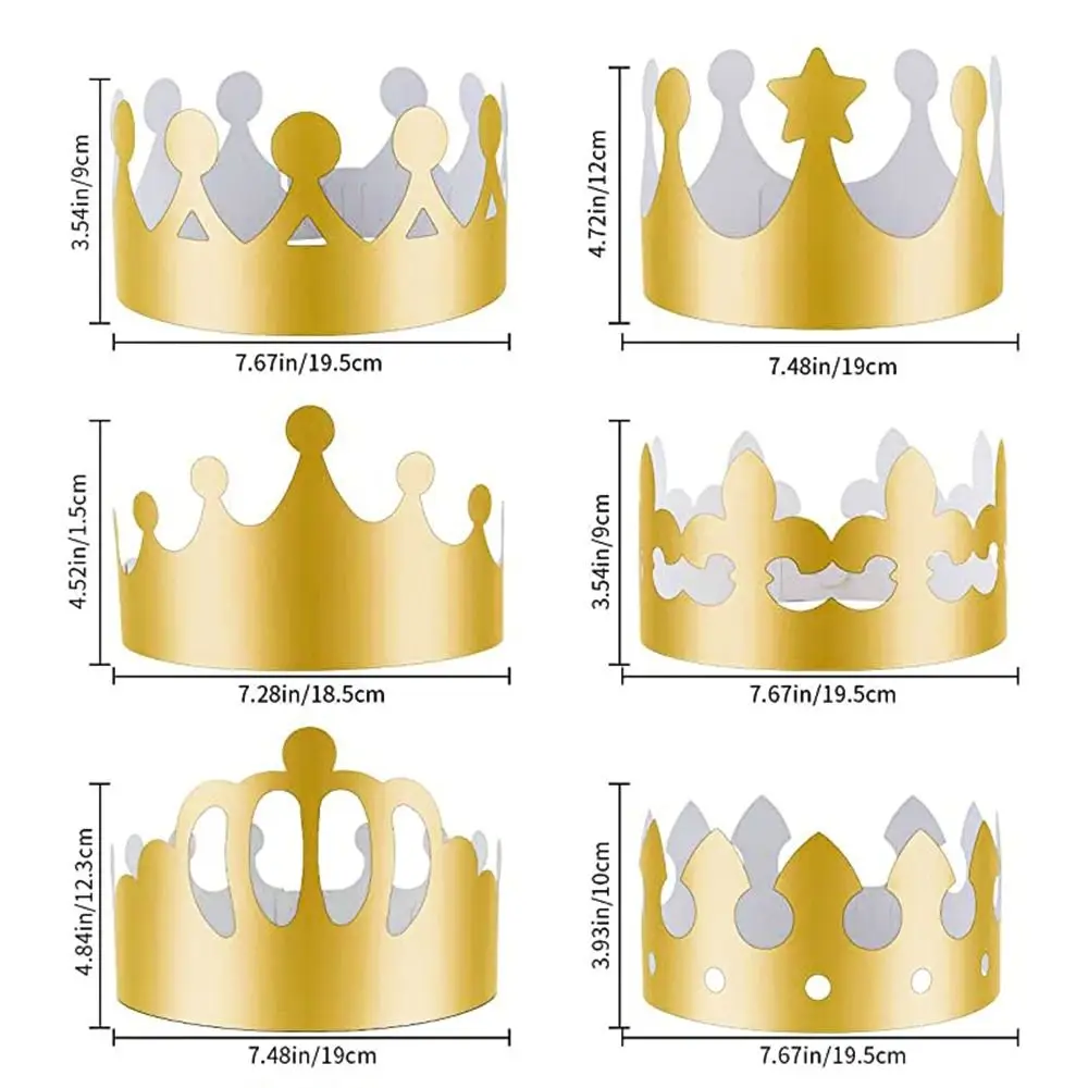 10Pcs/set Kids Children King Crown Adults Birthday Party Celebration Hat Decoration Party Headwear
