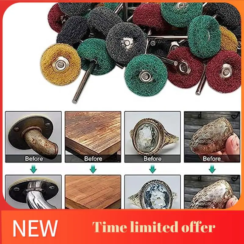 Abrasive Wheel Buffing Polishing Wheel Set Nylon Fiber Brushed Grinding Head 80/150/240/600 Grit
