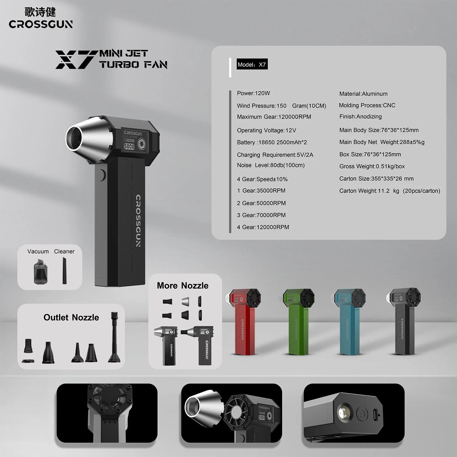 Rechargeable Cordless High Suction Portable Car Vacuum Cleaner With Turbo Blower for Dual Use