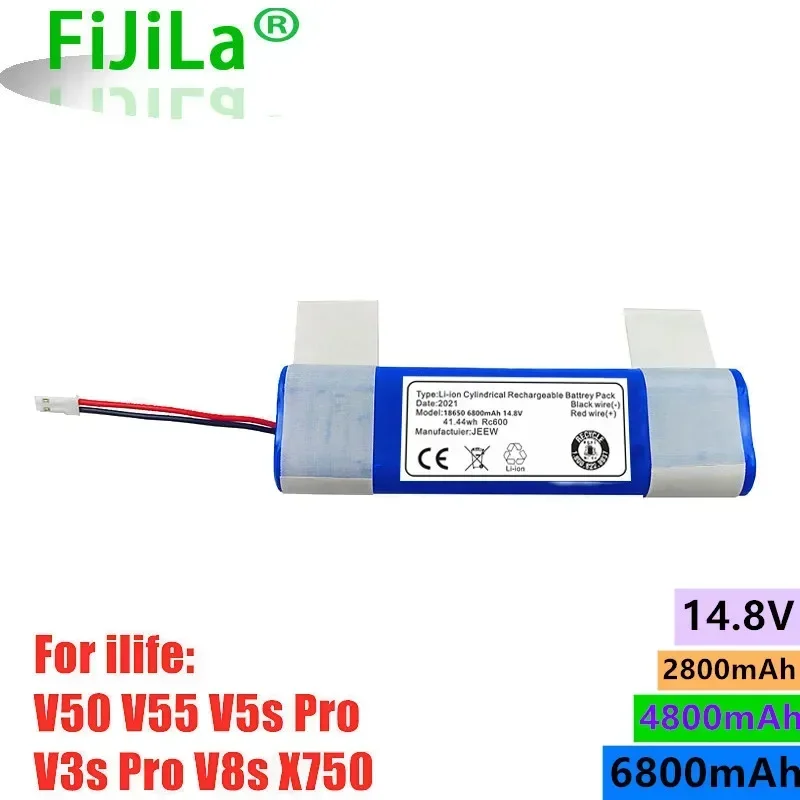 

Genuine 14.8V 6800mah 18650 Lithium Battery For ILIFE V3s Pro, V50, V5s Pro, V8s, X750 Robot Vacuum Cleaner Battery