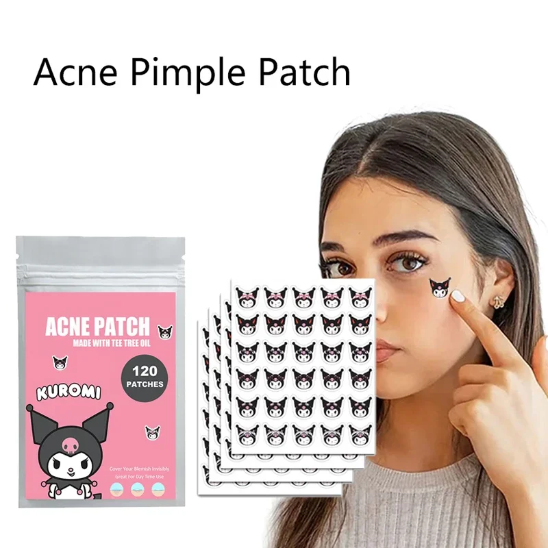 120PCS Kuromi KT katze Pickel Patch Akne Bunte Unsichtbare Akne Entfernung Hautpflege Aufkleber Concealer Gesicht Spot Schönheit Make-Up-Tool