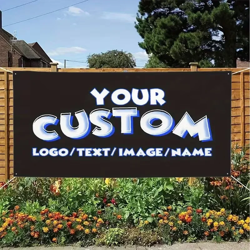 Any Size Custom Shop Promotional Banner Flag Decoration for Birthday Graduation Ceremony Festival Event Outdoor Home Decoration