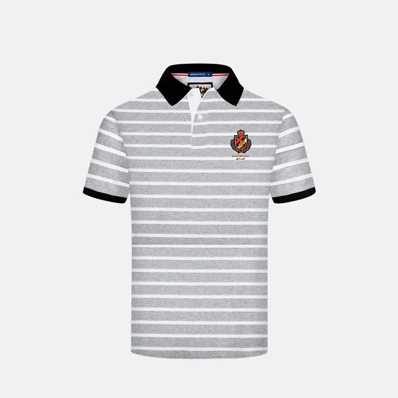 Hot Sale Summer New Wholesale High Quality Striped Lapel Polo T Shirt Fashion Casual Men Short Sleeves