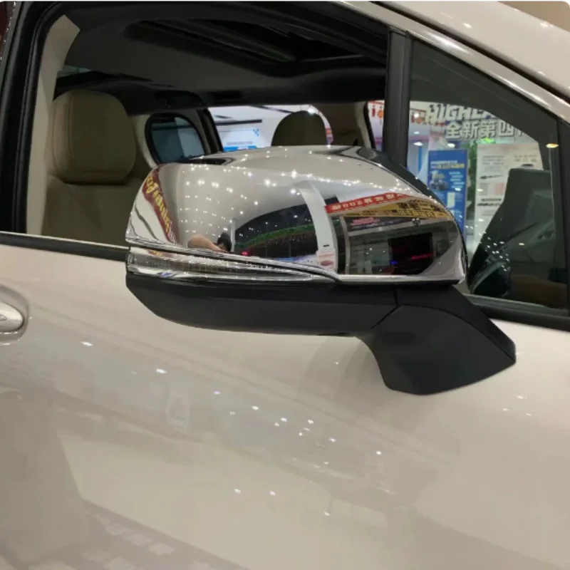 For Toyota Sienna 2021 2022 2023 Side Mirror Cover Decoration Rearview Mirror Caps Trim ABS Chrome Car Accessories Eyebrow 2Pcs