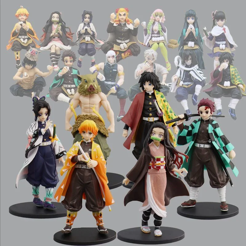 Figuras de acción de Demon Slayer de Anime Kimetsu No Yaiba Shinobu Nezuko, muñecos de PVC, modelo de colección, adornos, juguetes derivados de Japón