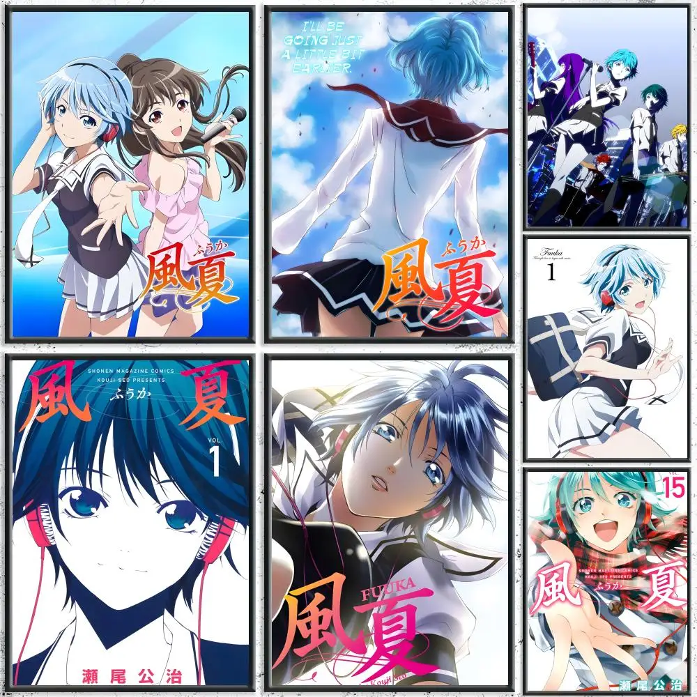 Music Anime Fuuka Poster HD wasserfeste selbstklebende Wandkunst – für mehrere Szenen geeignet, Top-Geschenkidee