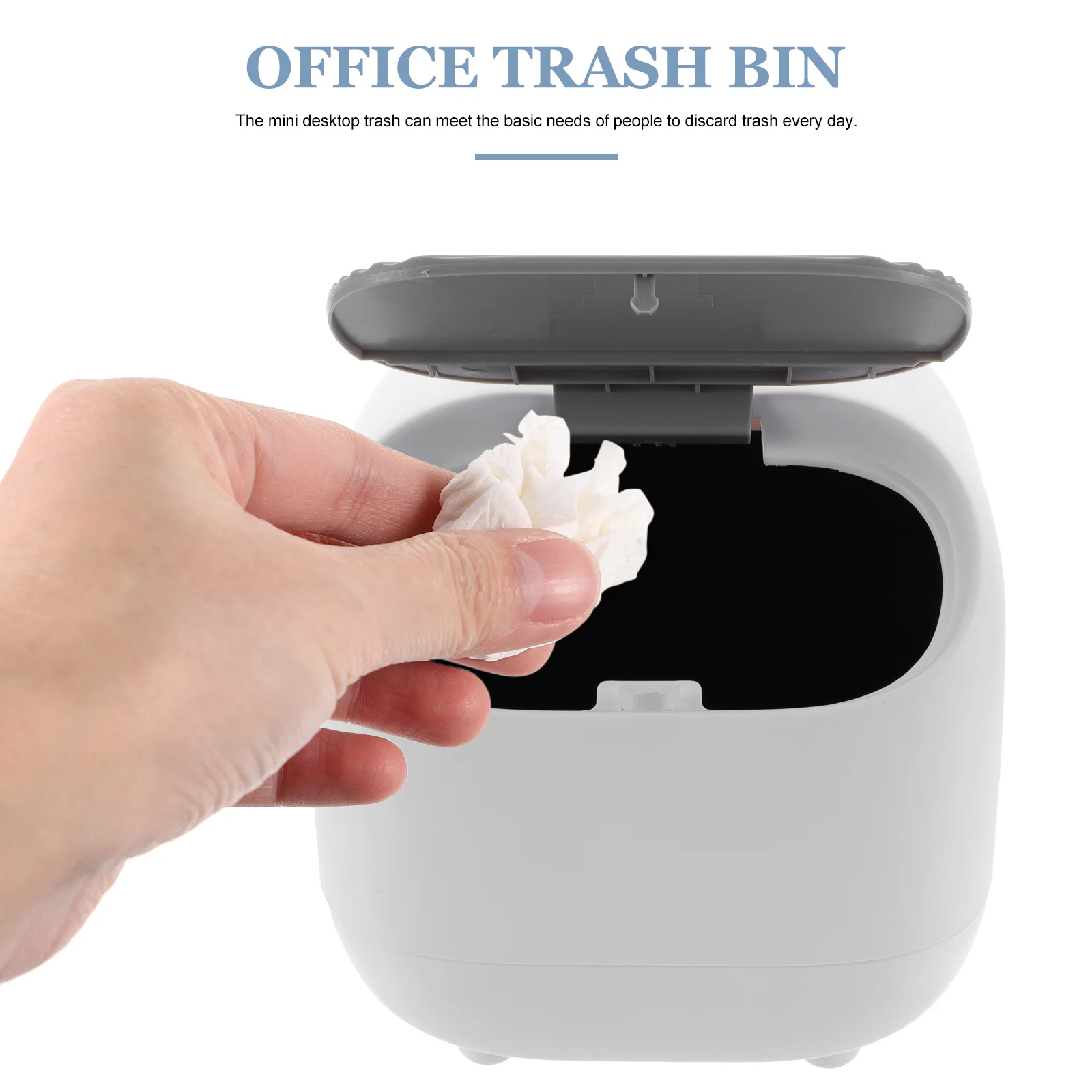 

Pressing Trash Bin Smooth Thick Durable Bedside Garbage Can For Bedroom Office Desktop Home Waste Basket Decorative Reusable