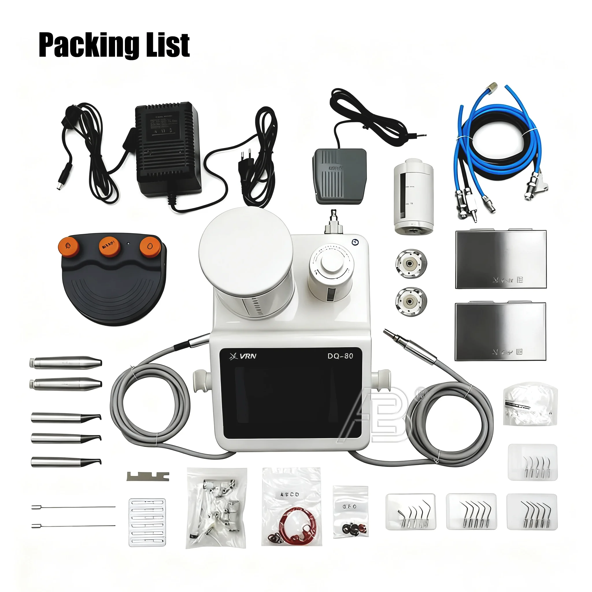 VRN DQ80 Tablets Denal Ultrasonic Ultrasoud Scaler 2 in 1 Functionality Piezo Dentl Ultrasonic Scaler  air Polisher