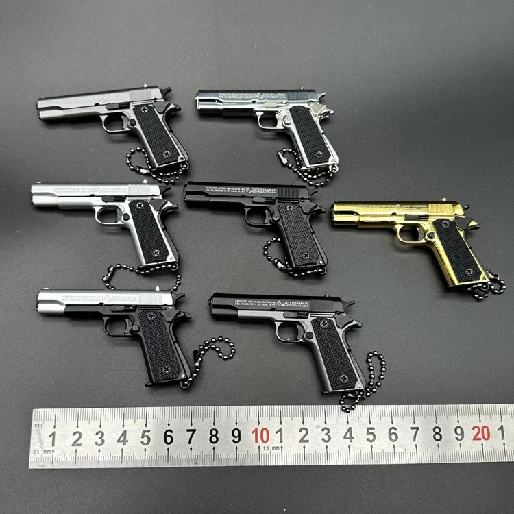 

NEW 1: 3 Mini 1911 Alloy Gun Model Toy Keychain Disassemble Pistol Pendant Creative Gift Can Not Shot