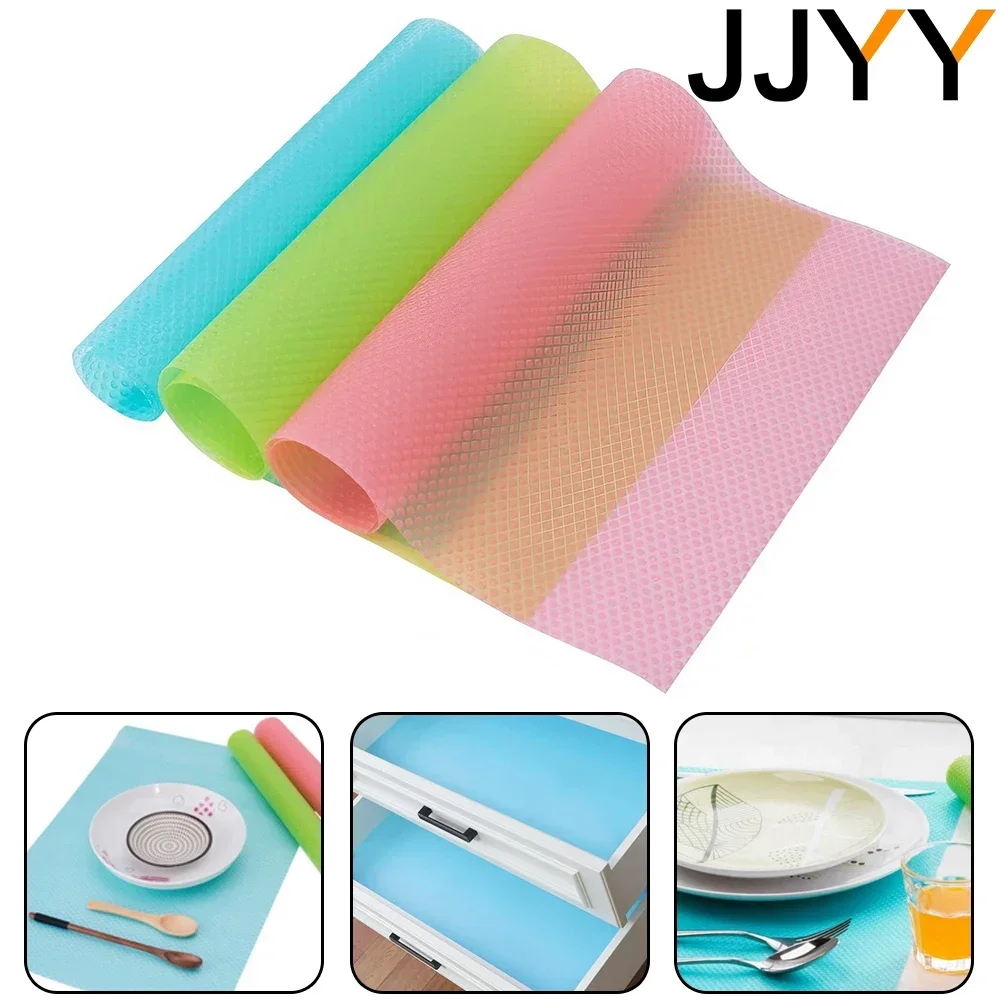 JJYY 5pcs Set Waterproof Mats Antibacterial Antifungal Cuttable for Refrigerator Table Cabinet