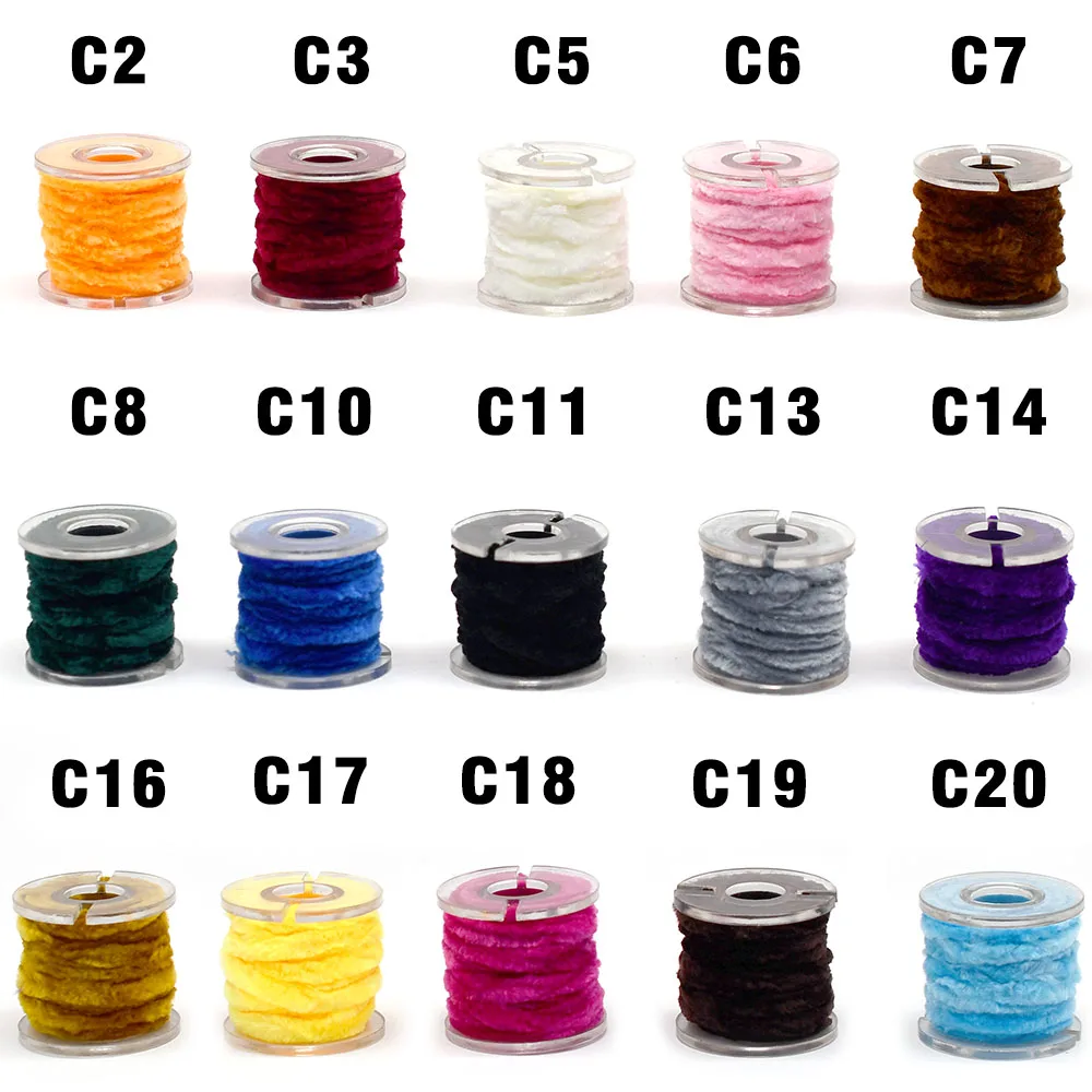 MNFT 2.5M/Spool Fly Tying Wooly Bugger Yarn Chenille Yarn Fly Tying Materials Fishing Accessories