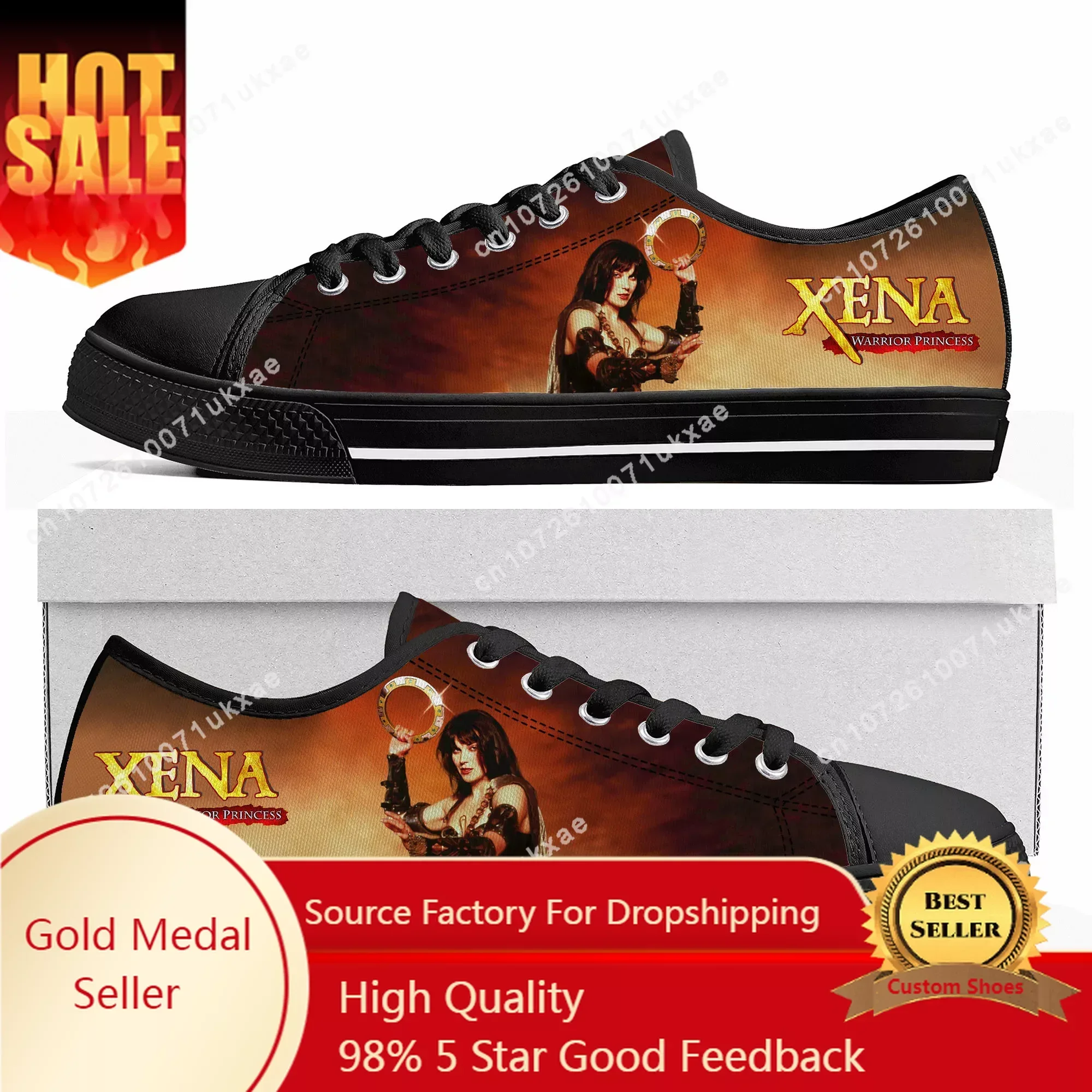 Xena Warrior Princess Low Top Sneakers Mens Womens Teenager High Quality Gabrielle Canvas Sneaker Casual Shoes Custom Shoe