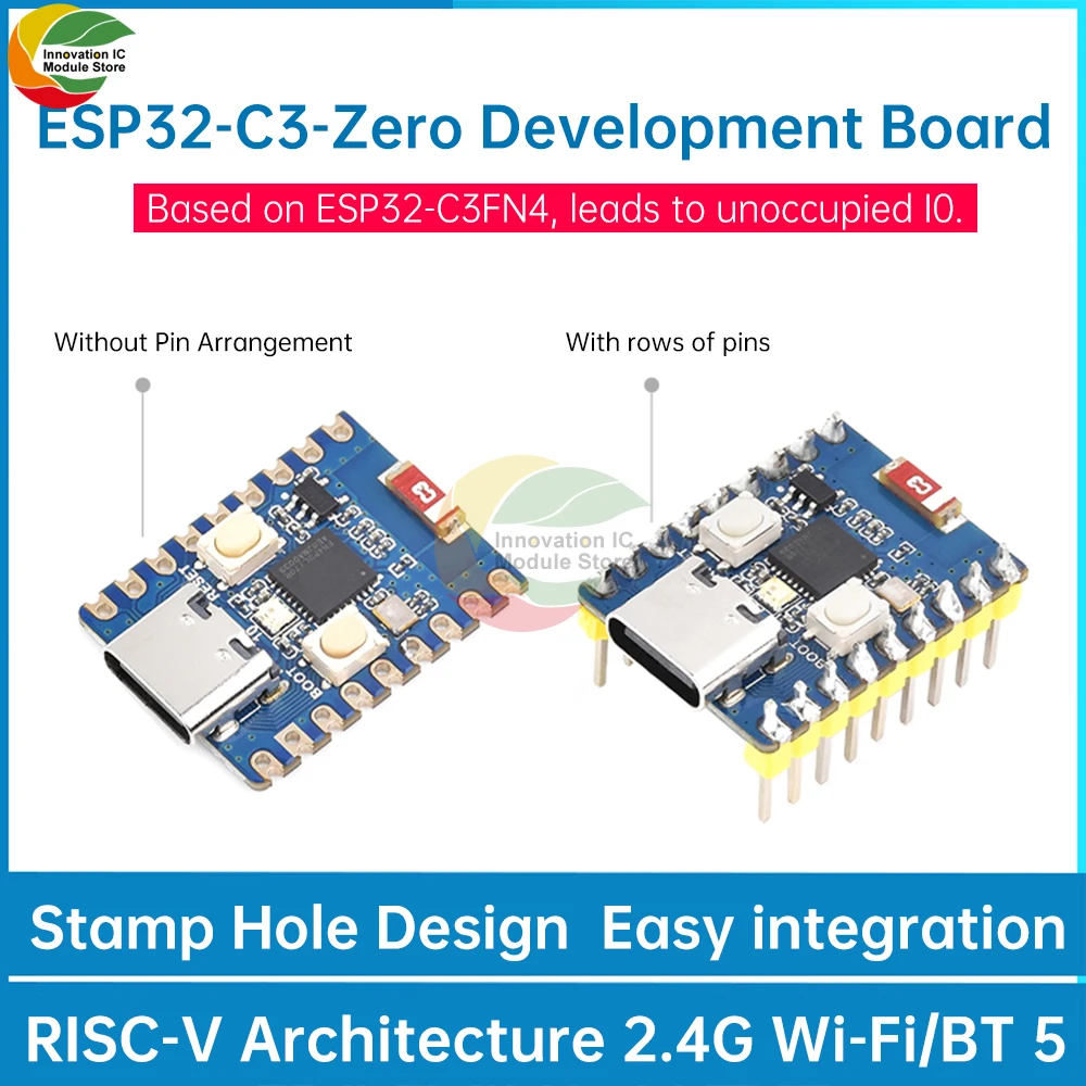 ESP32-C3-Zero Mini WiFi BT 5 Development Board Single Core Processor Based on ESP32-C3FN4