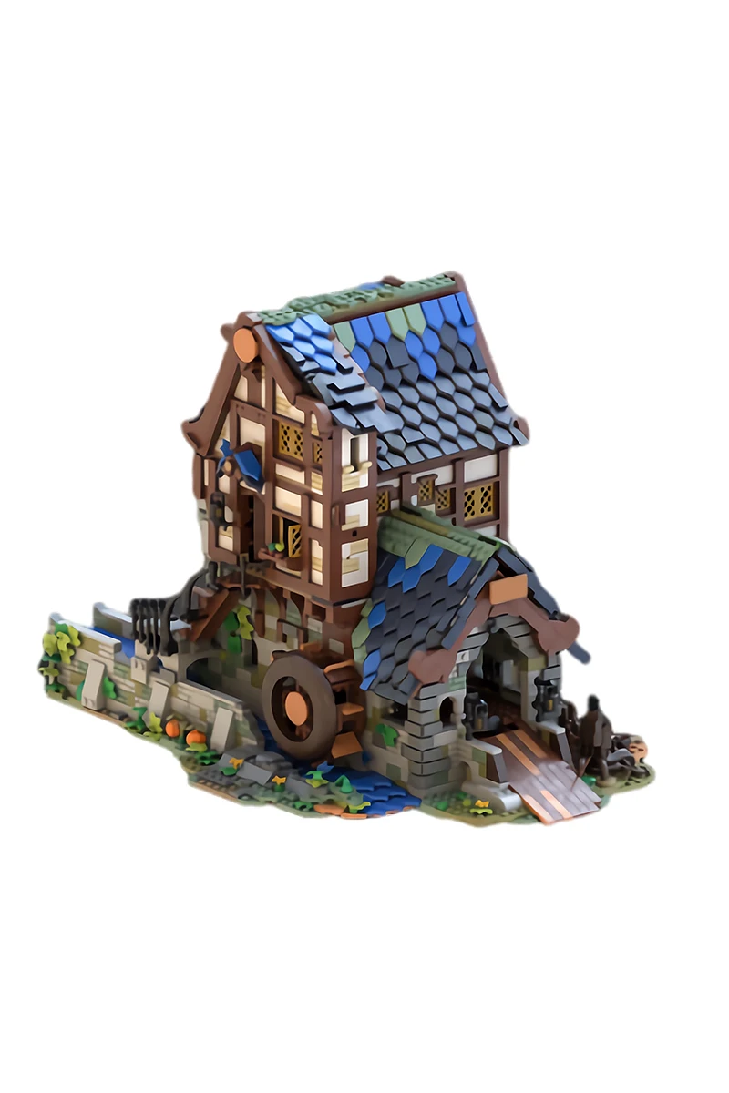 

MOC Medieval Sawmill Building Blocks Model Medieval Blacksmith Alternative Build Bricks Assembly Toys Kids Educate Gifts Toys