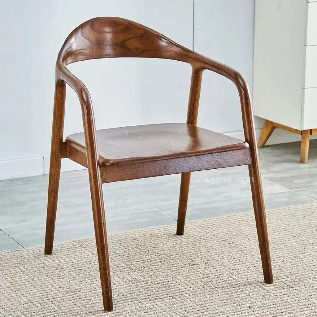 

For MORE DESIGN Hotel Furniture Horn Chair Stackable Kitchen Solid Wooden Restaurant Dining Chair