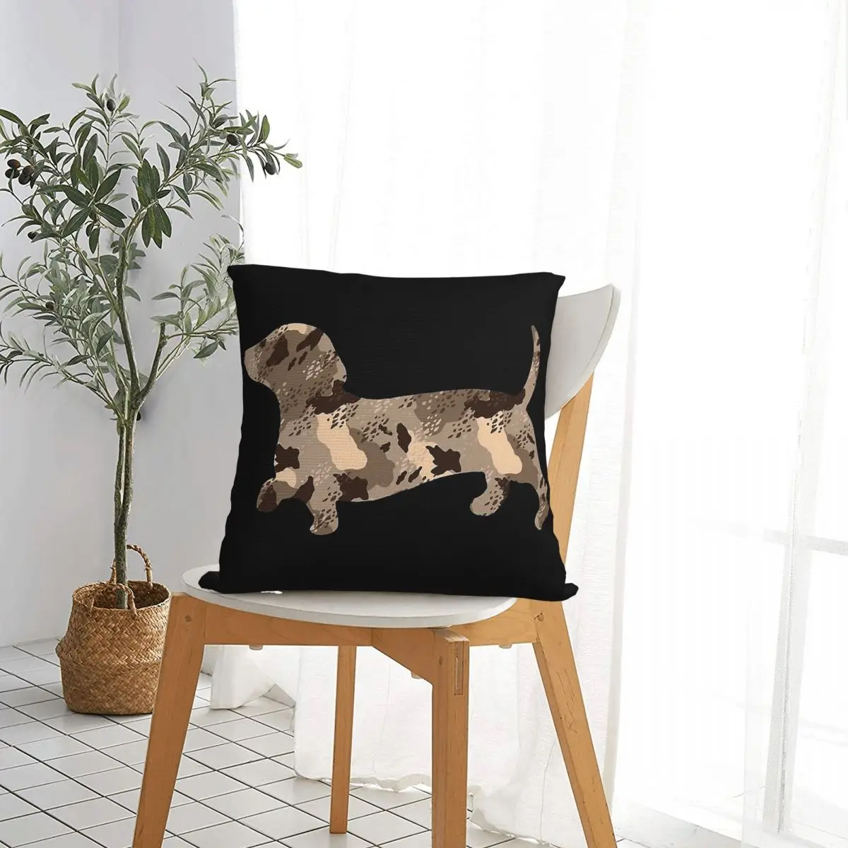 Dapple Dachshund Dog Square Pillow Case Polyester Throw Pillow Wiener Sausage Doxie Novelty Pillowcover Home Decor