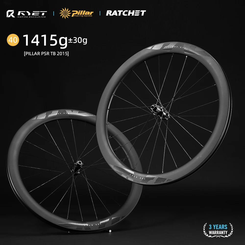 

RYET Carbon Road Bike Wheelset Disc Brake 700c 36T Ratchet Hubs 1423 2015 Pillar Center Lock Bicycle Wheels Cycling Bike Parts