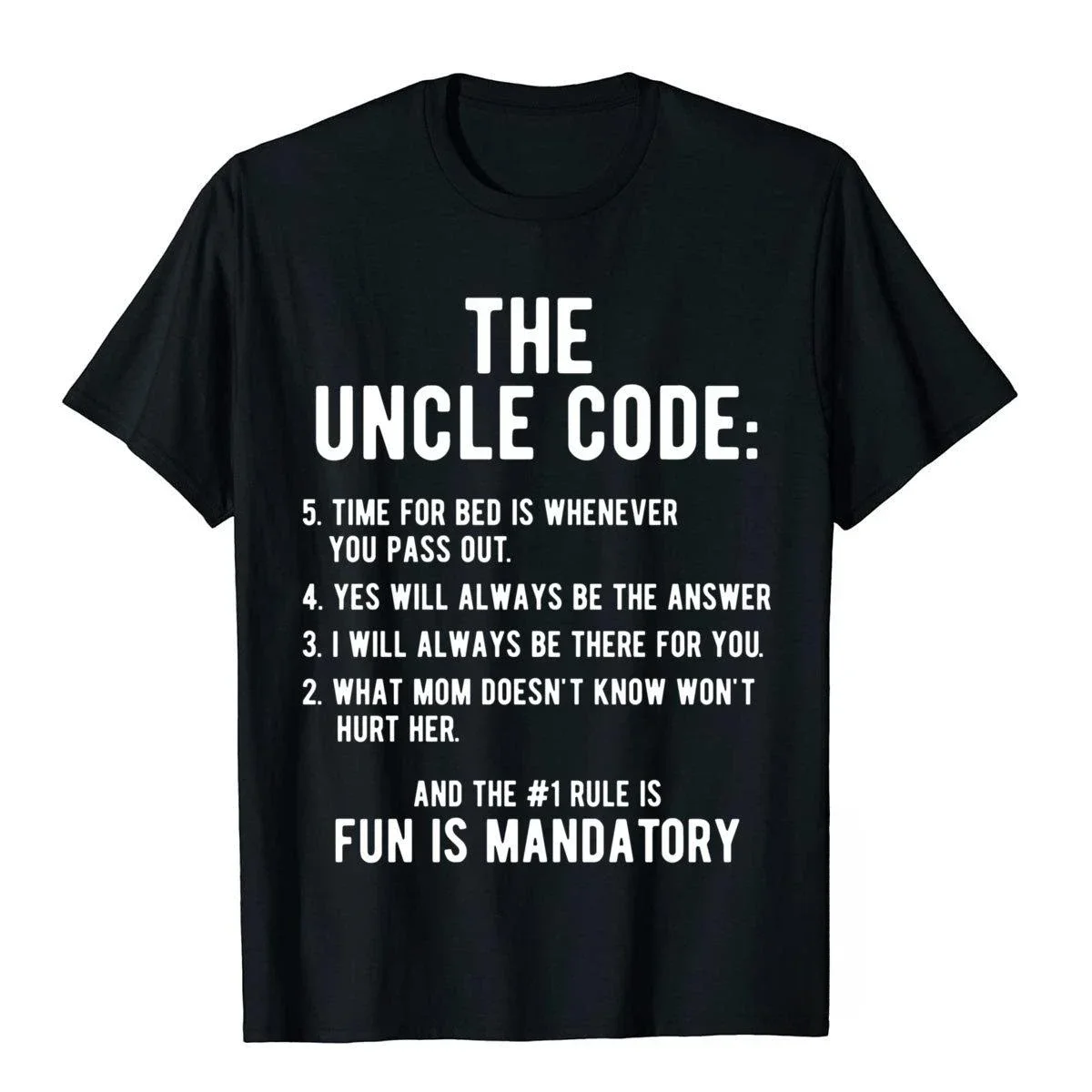 The Uncle Code Cool T-Shirt Funny Uncle Gifts From Niece Nephew Unique Tops Tees Graphic Unisex Style Shirts for Women Mens