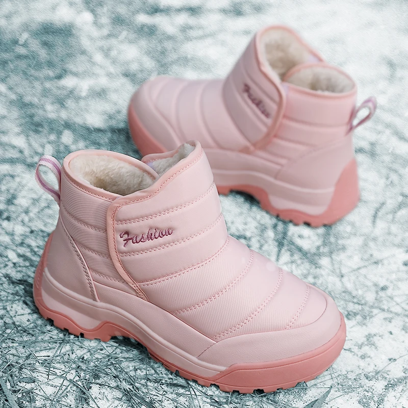 

Minimalist Ankle Boots with Anti Slip Design Women's Winter Sports Shoes with Plush Warm Flat Boots Lightweight and Comfortable