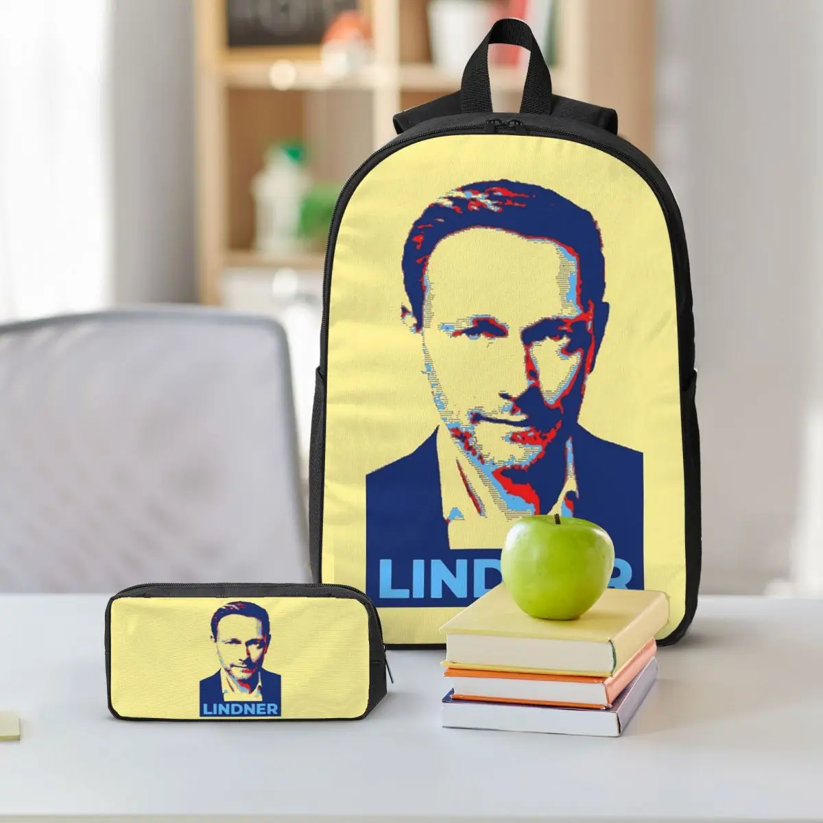 Legend Christian Lindner Minister Of Finance Backpack BookBag School Bag Shoulder Bags 3ps Insulated Lunch Bag Pencil Case