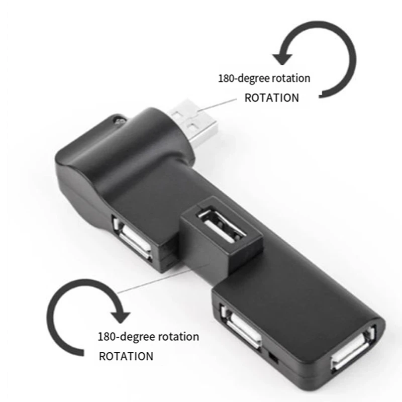

Мини-USB-хаб 2.0 на 4 порта 90 ° /180 ° Поворотный механизм, хит продаж, в наличии