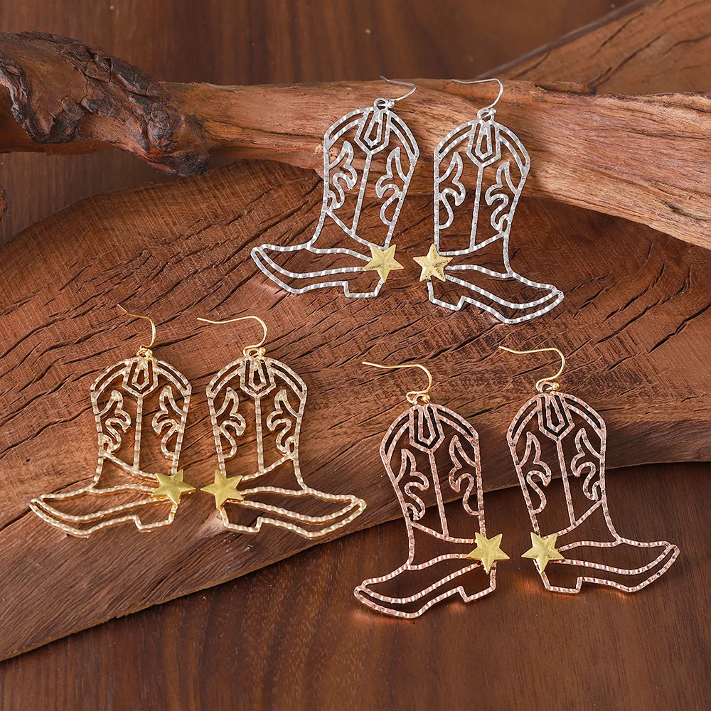 diy-accessories-aliexpress-cross-border-new-western-cowboy-style-star-boots-pendant-creative-niche-personalized-ear-jewelry-who
