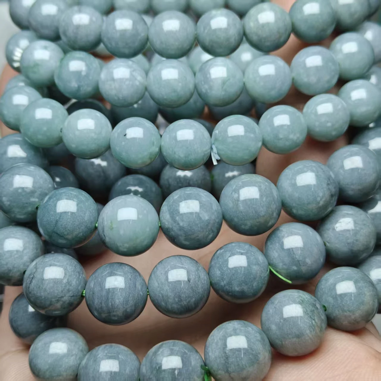 Xingyu natürliche AAA Guatemala Jade glatte runde lose Perlen für die Schmuckherstellung, Design-Armband, elastisches Seil, handgefertigter Schmuck – Detail 3