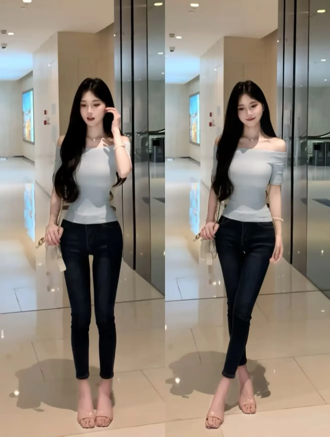 

Retro Deep Blue Slim Fit Jeans Women's Sli Korean High Waist Elastic Pencil Nine-Piece Pants Tummy Control Tight Fit