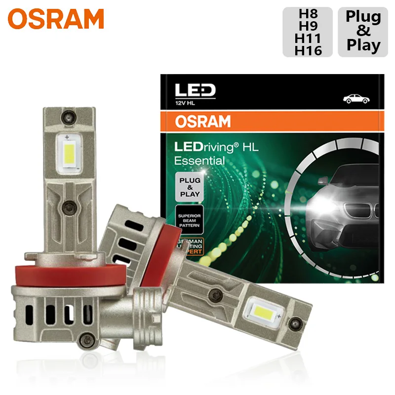 

OSRAM Essential LED H8 H9 H11 H16 Car Headlight PGJ19 Socket Based Fog Light LED 12V 70W 5000LM Bright Power 6000K White Lamps