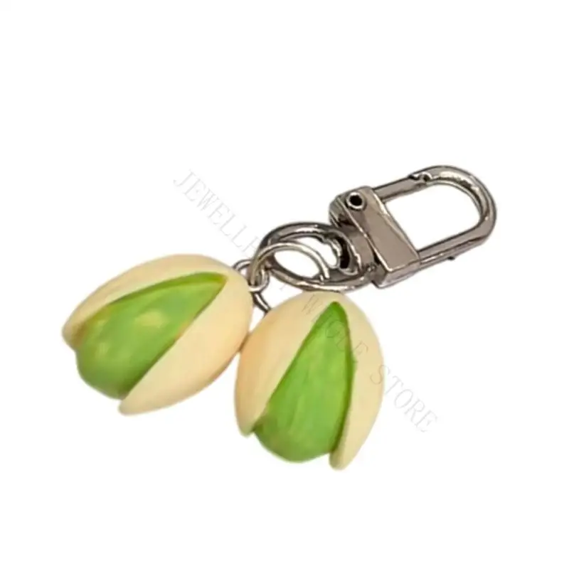 R7UF Functional Pistachios Pendant Funny Pistachios Holder Stylsih Keychain Pendant Accessory for Nut Lovers