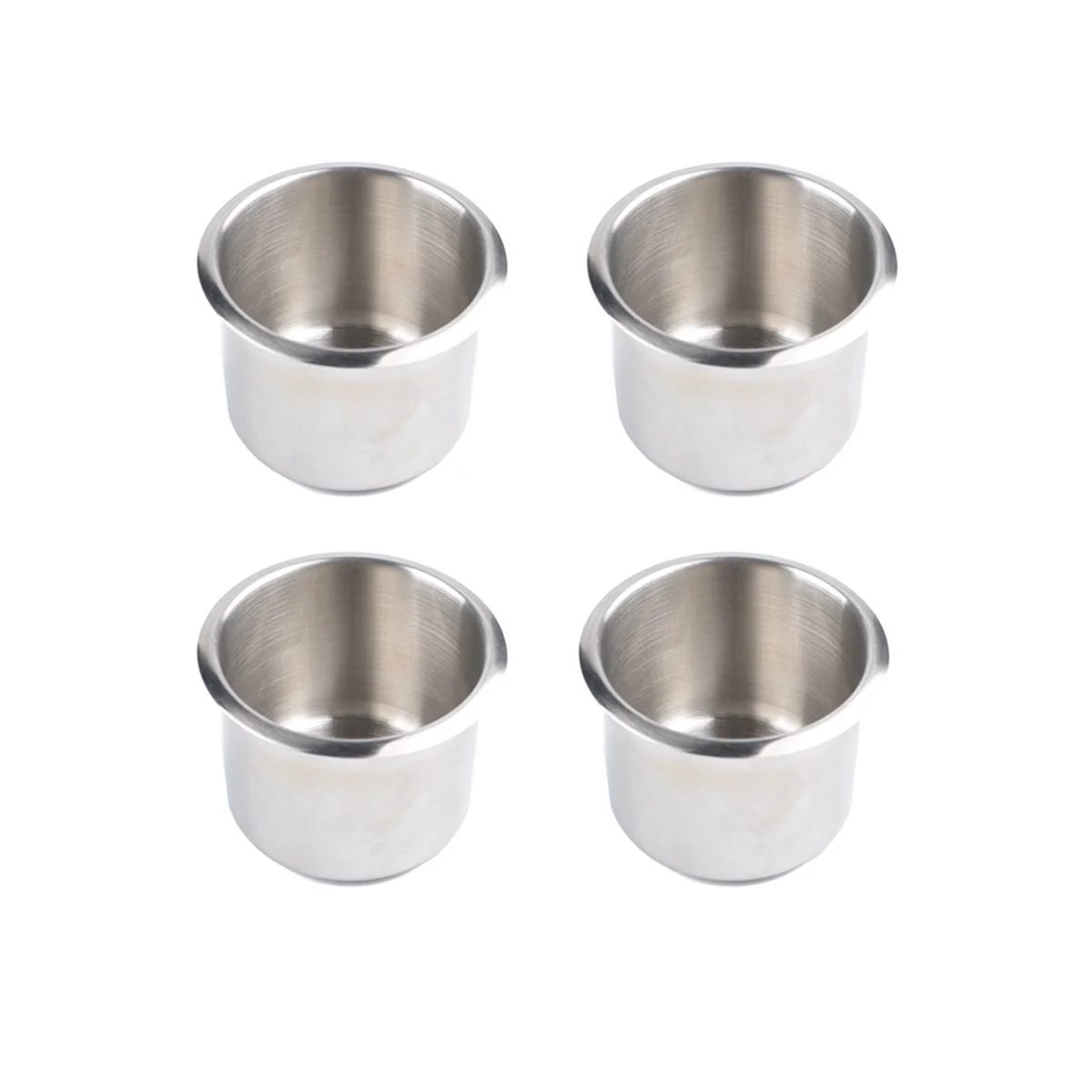 

4Pcs Universal Marine Boat Cup Holder 68X55mm Stainless Steel Drop in Drink Cup Holder for Poker Table Couch