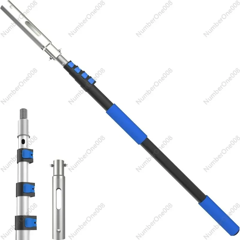 Pool Rod, Upgraded 16ft Professional Retractable Expandable Pool Rod Aluminum Heavy Duty, Adjustable Length 4 to 16