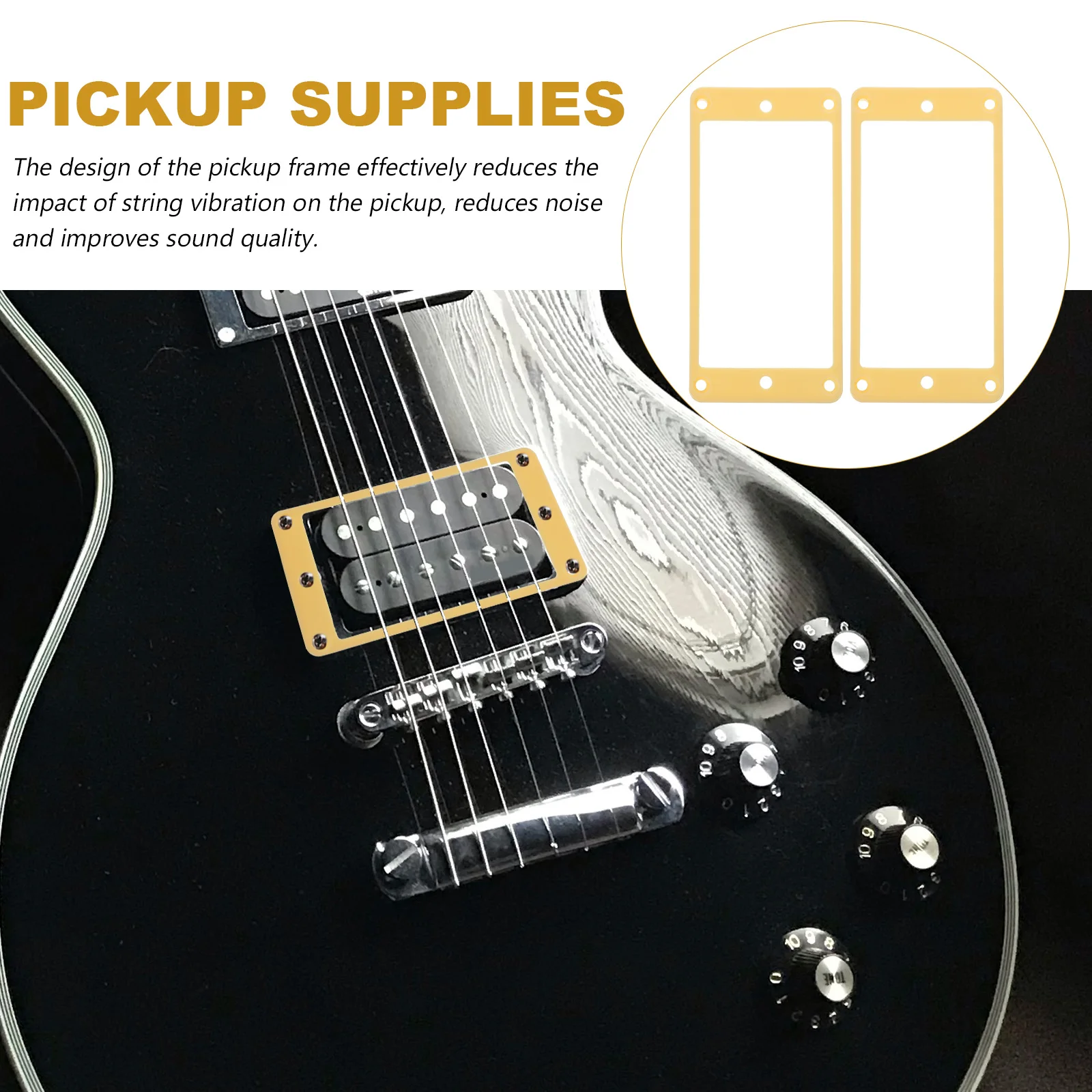 

2 Pcs Plastic Pickup Frame Protective Cover Electric Bass Pickups Covering Frame Noise Reduction Sound Enhancement for Electric