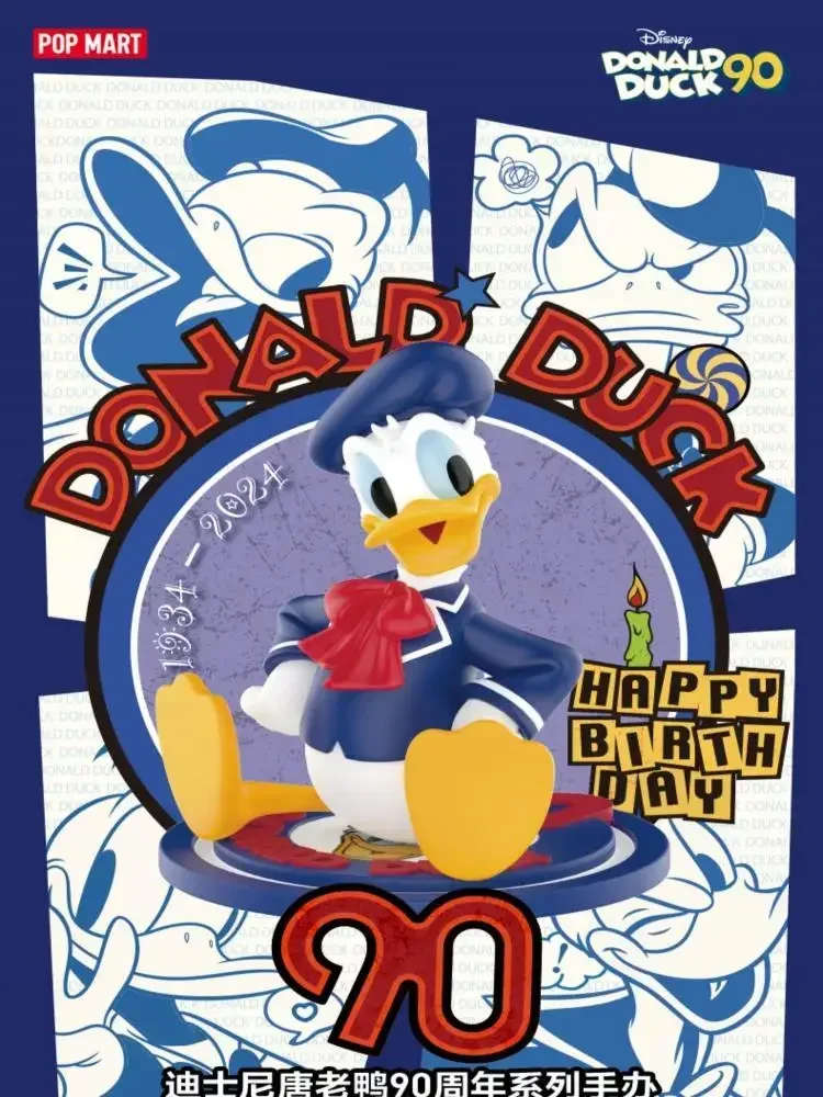 POPMART Disney Donald Duck 90th anniversaire série boîte aveugle jouets Kawaii Anime figurine Surprise boîte mystère poupées cadeau
