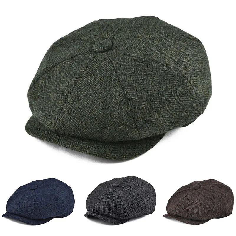 Men's Herringbone Beret,warm and Easy To Match, Felt Hat Fashionable Casual Newsboy Hat,suitable for Daily Work and Travel
