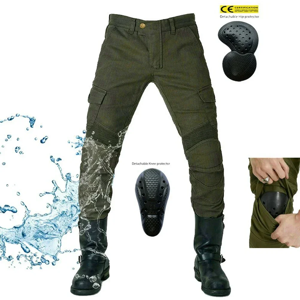 Waterproof Biker Jeans Motorcycle Riding Pants for Men Women Motocross Racing Anti-Wrestling Pant With Upgrade 4x CE Armor Pads