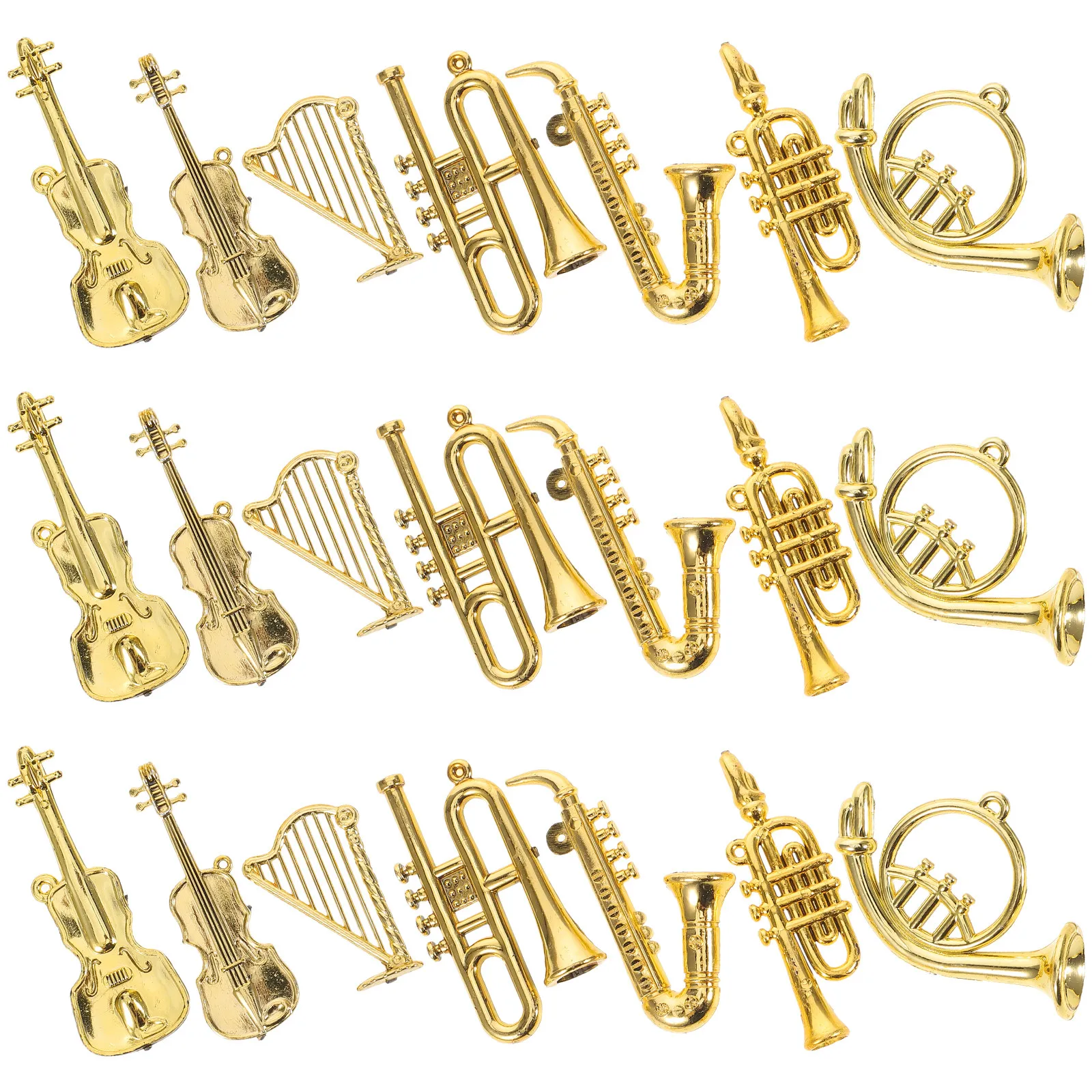 

35Pcs Miniature Musical Instruments Set Dollhouse Accessories Mini Guitar Violin Trumpet Flute Harp Trombone Ukulele Piano