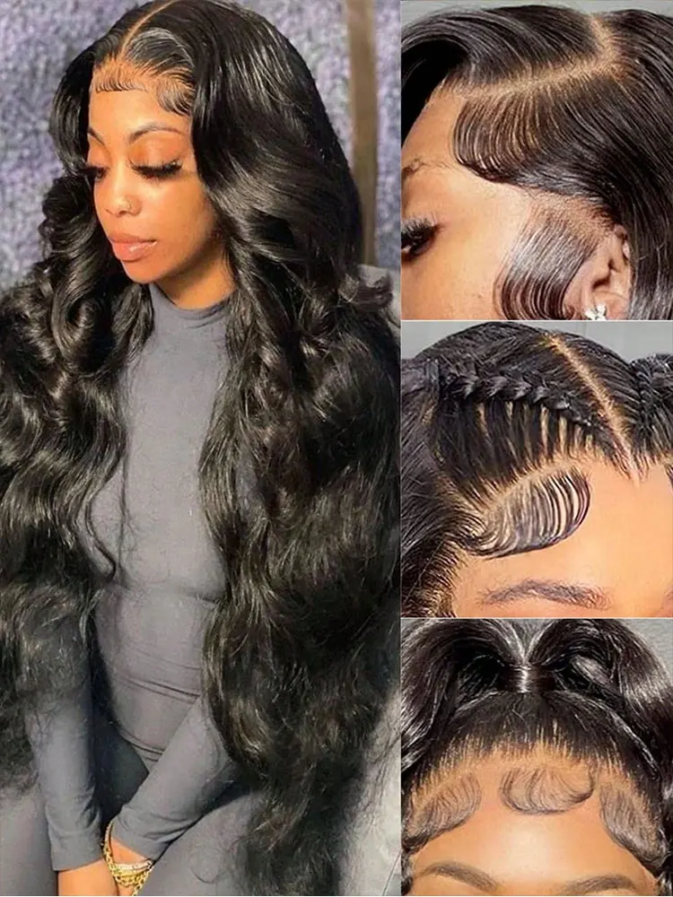 الجسم موجة 13x4 13x6 HD الدانتيل الشفاف الجبهة الباروكات إغلاق شعر مستعار 5x5 غلوليس شعر مستعار شعر الإنسان الدانتيل الباروكات الأمامية 250% الكثافة