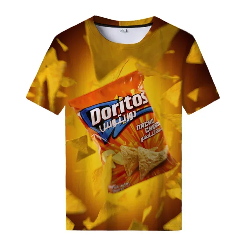 Snack Potato Chips 3D T Shirts 2026 Newest Men Funny Cartoon T-shirt Casual Cool Streetwear Tshirt Couple Top Tee Male Oversized