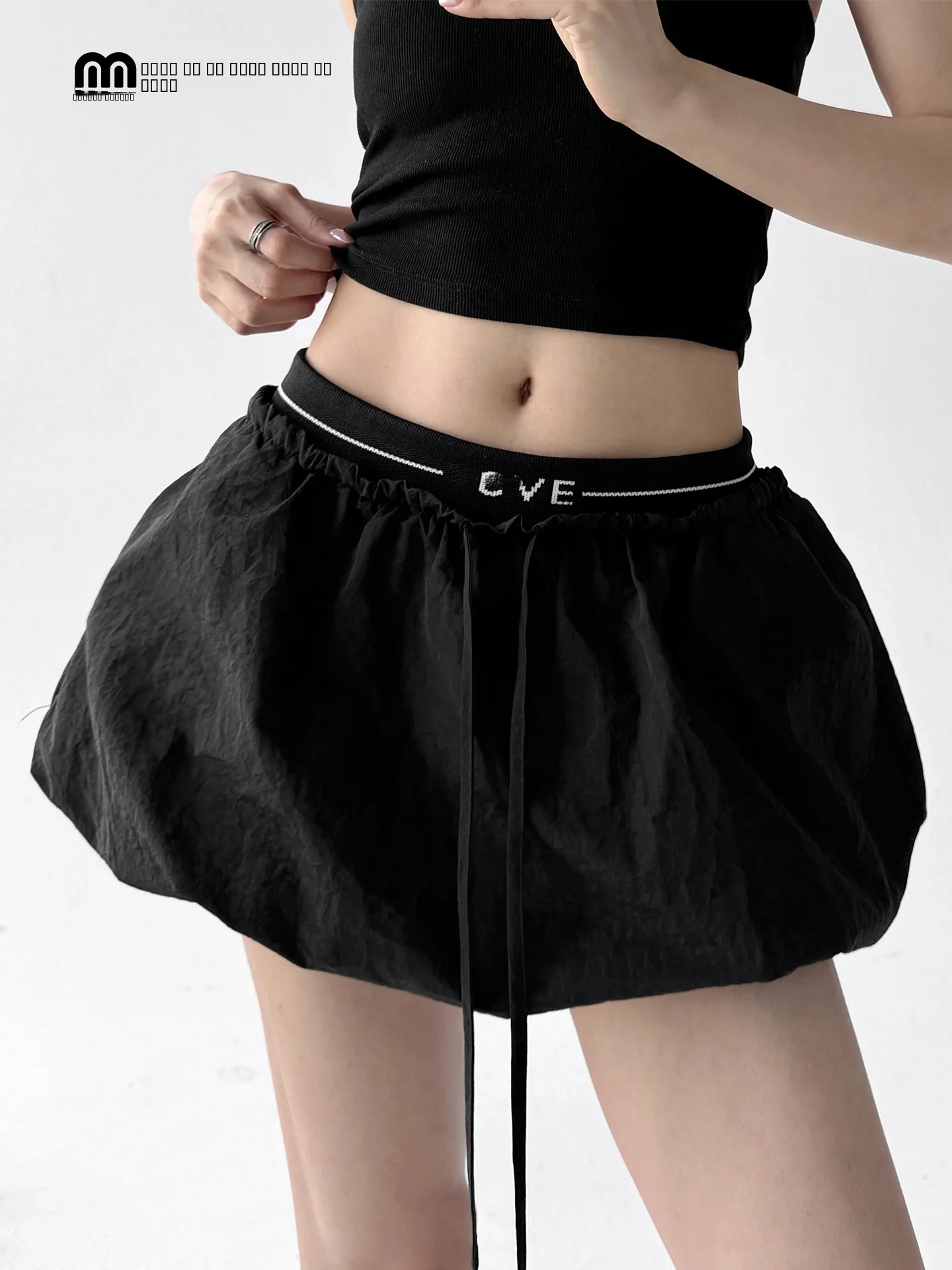 

Bla Puffy Flower Bud Skirt High Waist Slimming A-Line Skirt Sweet Cool ort Skirt Trendy Women's Summer New Sle