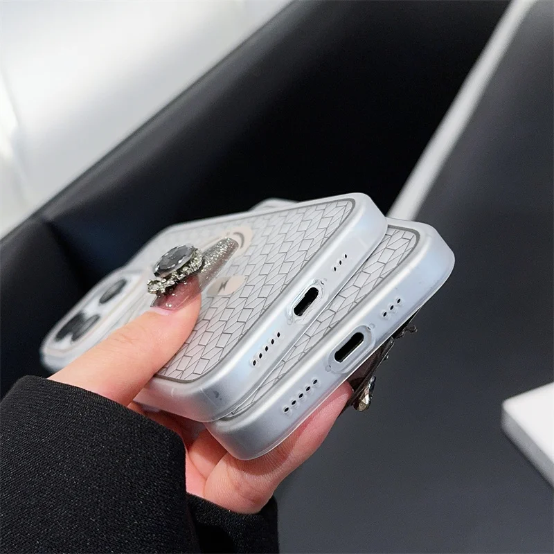 Advanced 3D carved grid Magnetic phone case for iPhone 16 13 15 14 Pro Max 16 15 14 Plus Anti Slip Wireless Charging phone Cover