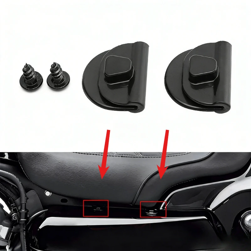Harley Motorcycle Battery Cover Side Panel ABS Plastic Black Chrome Retro Style Snap Clip Fastener for 883 1200 48