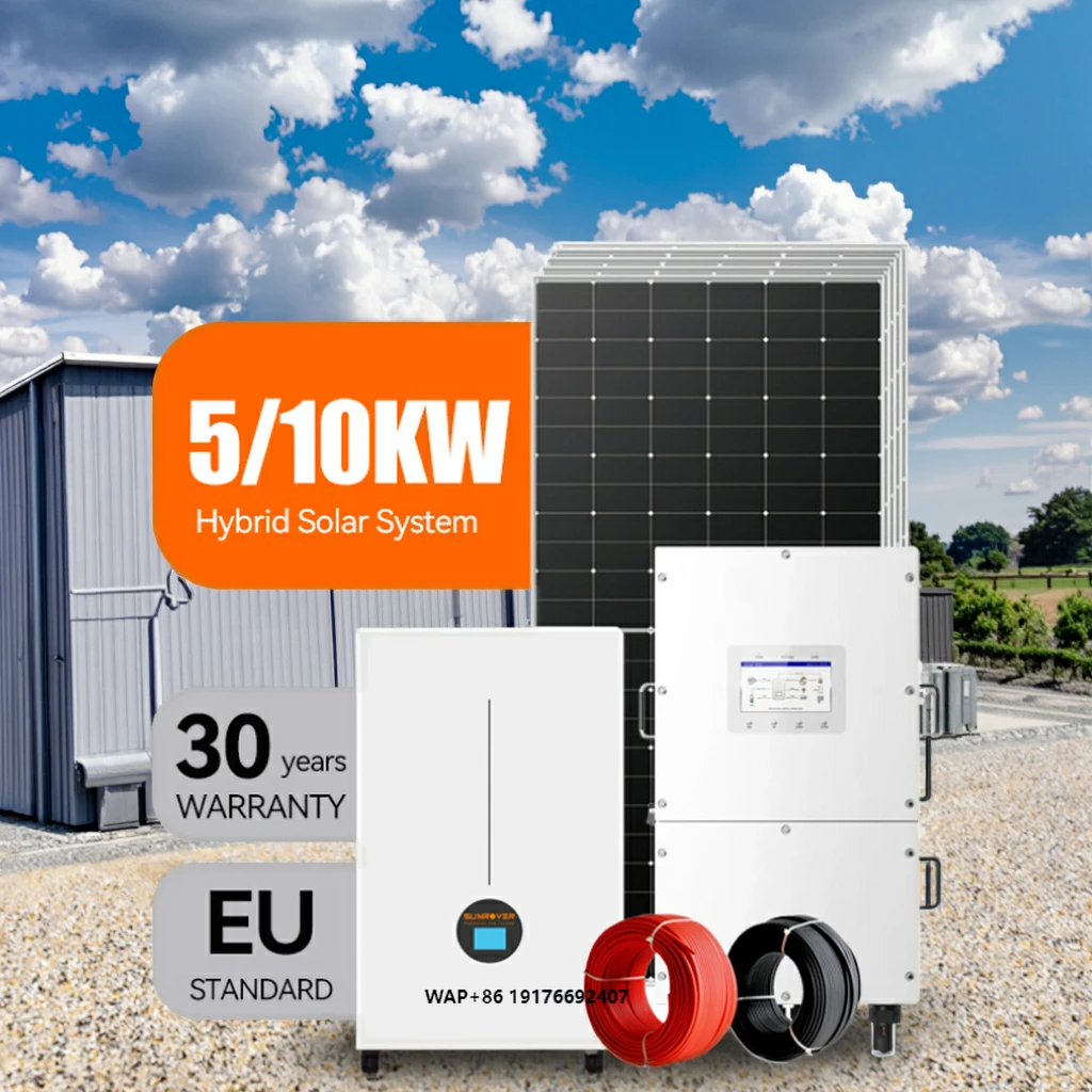 Residential 5KW 8KW 10KW Complete Solar Panel Kit Wth Lithium Battery Home Solar Power System