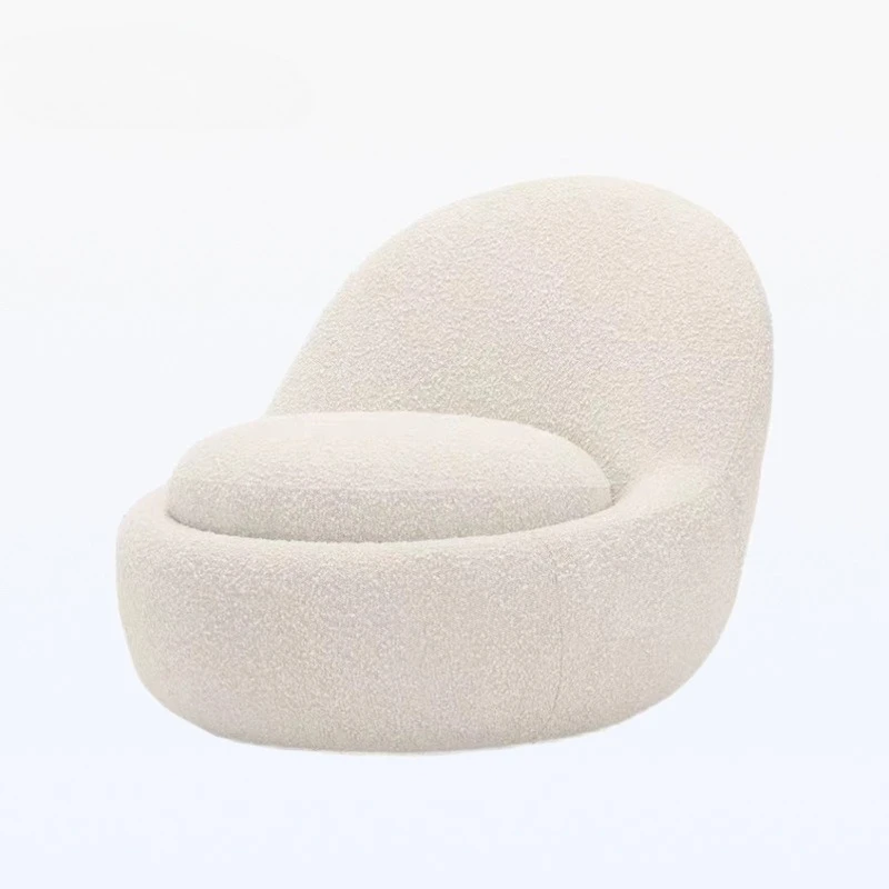 

Nordic Luxury Single Circle Chair – Cream Sofa for Bedroom & Living Room Elegant Fabric Lounge Seat Chairs for Bedroom Furniture