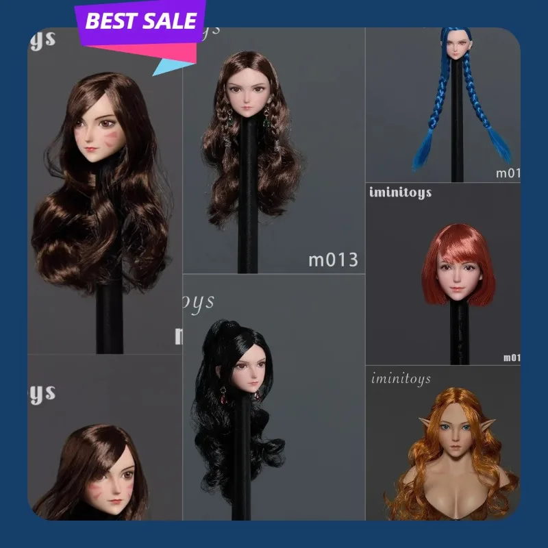 

M017 M002 M013 1/6 Женские хобби Фея Девочка Красивая голова девушки Скульптура Модель для 12-дюймовых фигурок Бледная кукла