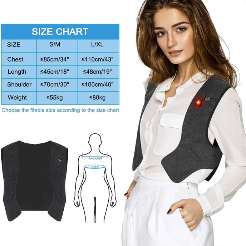 Winter Heated Vest for Men Woman Electric Heated Jackets Men Graphene Heat Coat USB Heating Padded Jacket Keep Warm Vest