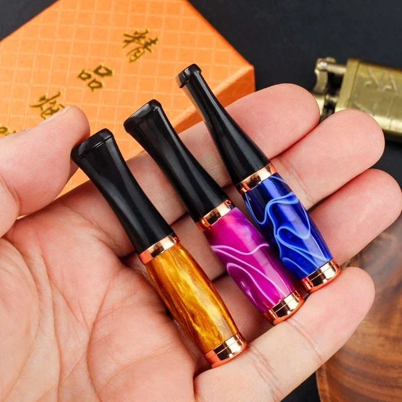 Brass Resin Multi-colored Thick, Medium and Thin Three-in-onCigarettes Mouthpiece Holder Tip Smoke Accesoires